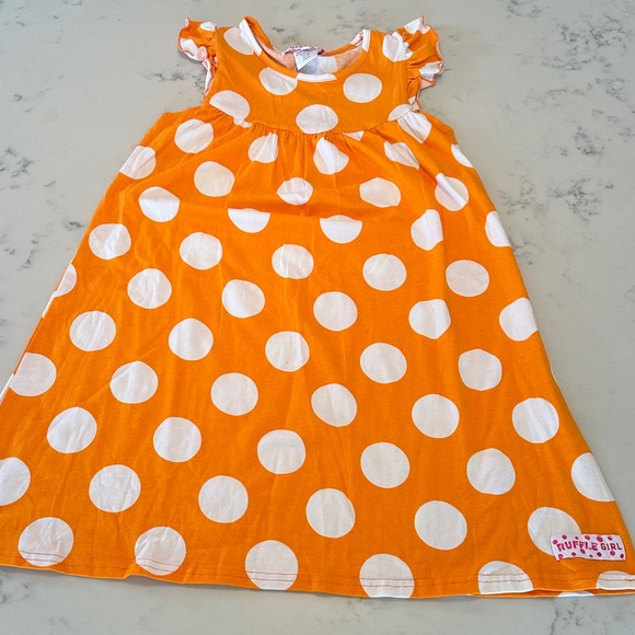 NWT Orange and White Girls Dress - Picture 1 of 4